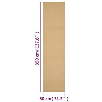 VidaXL Vloerkleed 80x350 cm natuurlijk sisal