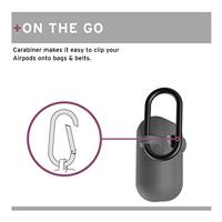 U by UAG [U] DOT Soft-Touch siliconen hoes Apple Airpods 2 (2019) / Apple Airpods 1 (2016) [Wireless Charging compatibel (LED zichtbaar), Lightning-aansluiting afdekking, karabijnhaak] grijs - thumbnail