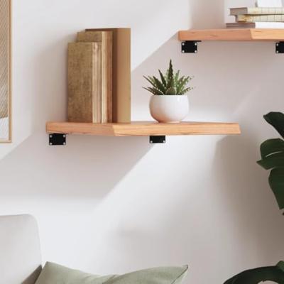 Wandschap 40x40x4 cm behandeld massief eikenhout lichtbruin