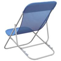 Strandstoelen 2 st textileen en gepoedercoat staal blauw - thumbnail