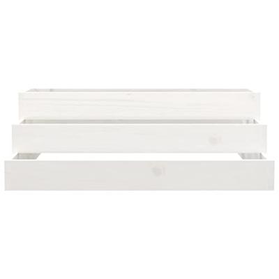 Plantenbak 80x80x27 cm massief grenenhout wit