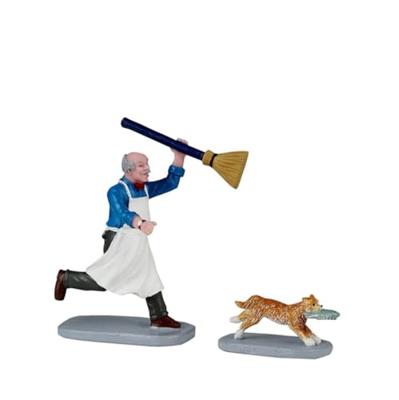 Feline Fish Thief 5x10x13 cm 2st Kersthuisje LEMAX - Lemax