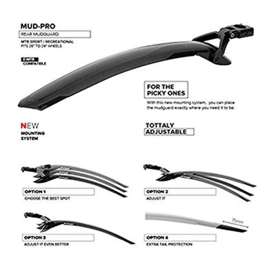 Polisport Achterspatbord mud pro 26/29 inch zwart