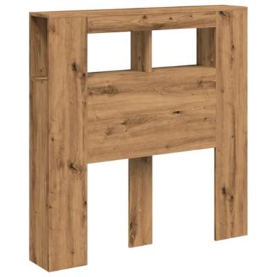 Hoofdeinde met LED 100x18,5x103,5 cm hout artisanaal eikenkleur