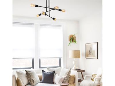 Plafondlamp FLORUS 6 lampen zwart Plafondlamp FLORUS 6 lampen zwart