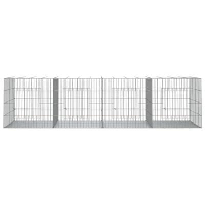 Konijnenkooi met 4 panelen 217x79x54 cm gegalvaniseerd ijzer - thumbnail