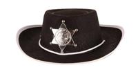 Cowboy hoedje kind zwart 52 cm - thumbnail