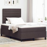 Boxspringbed met matras Donkerbruin 120 x 190 cm Stof - thumbnail
