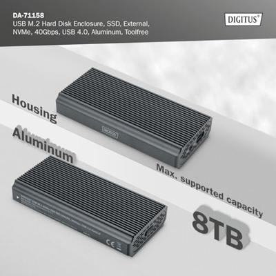 Digitus DA-71158 behuizing voor opslagstations SDD-behuizing Grijs M.2 - thumbnail