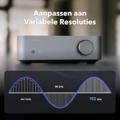 WiiM Vibelink Amp | 100W eindversterker met premium ESS 9039Q2M DAC en TI TPA3255 | Compatibel met WiiM Mini, Pro, Pro Plus en Ultra | RCA-, coaxiale en optische ingangen | Zilver