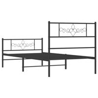 Bedframe met hoofd- en voeteneinde metaal zwart 80x200 cm - thumbnail