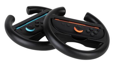 Set racestuurtjes - Nintendo Switch Joy-Con controllers 2 - Konix - Kunststof - Zwart