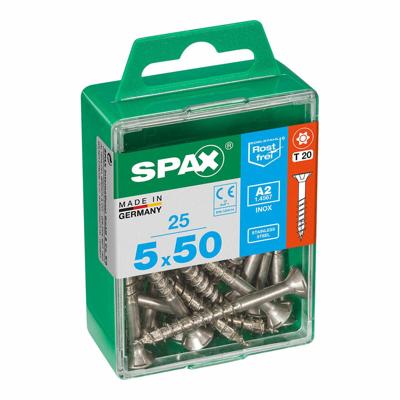 Schroefdoos SPAX 4197000500502 Houten schroef Platte kop (5 x 50 mm) (5,0 x 50 mm)