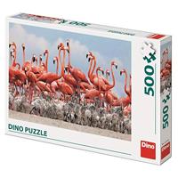 DinoToys Dino puzzel - flamingos - 500 stukjes - thumbnail