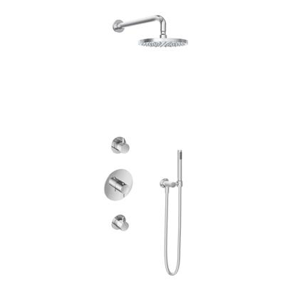 Regendoucheset Inbouw Hotbath Laddy Get Together 20cm Rond Glans Chroom Thermostaatkraan met Handdouche