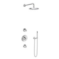 Regendoucheset Inbouw Hotbath Laddy Get Together 20cm Rond Glans Chroom Thermostaatkraan met Handdouche - thumbnail