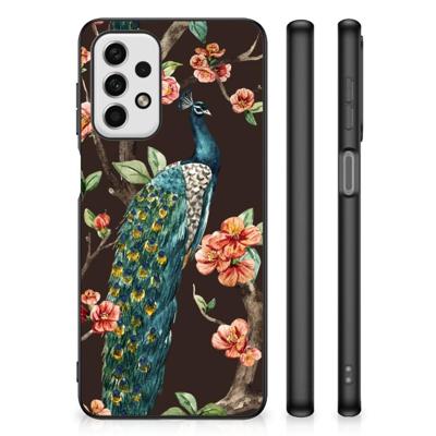 Samsung Galaxy A23 Dierenprint Telefoonhoesje Pauw met Bloemen Samsung Galaxy A23 Dierenprint Telefoonhoesje Pauw met Bloemen