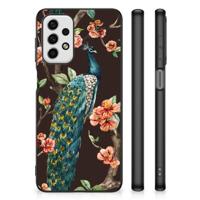 Samsung Galaxy A23 Dierenprint Telefoonhoesje Pauw met Bloemen - thumbnail