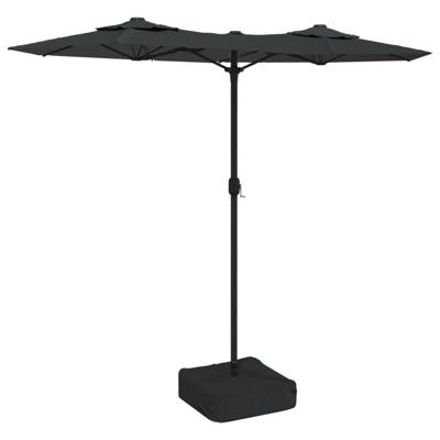 VidaXL Parasol dubbel dak met led's 316x145 cm antracietkleurig
