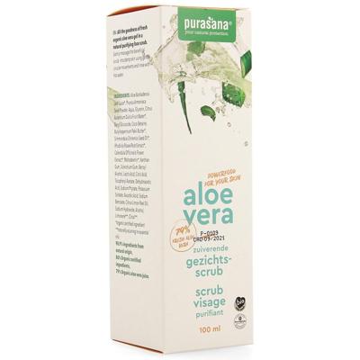 Purasana Aloe vera gezichtsscrub reinigend/gommage bio (100 ml)