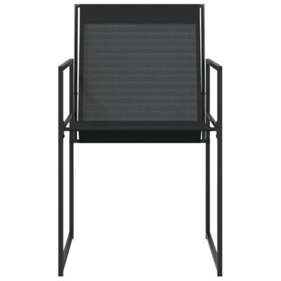 Tuinstoelen 4 st staal en textileen zwart Tuinstoelen 4 st staal en textileen zwart