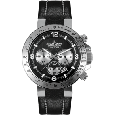 Horlogeband Jacques Lemans 1-1485A Leder Zwart 13mm Horlogeband Jacques Lemans 1-1485A Leder Zwart 13mm