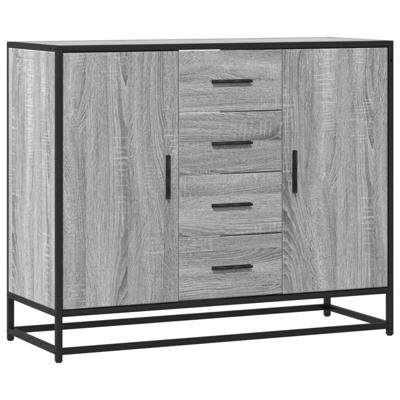 Dressoir 92x35x76 cm bewerkt hout grijs sonoma eikenkleurig