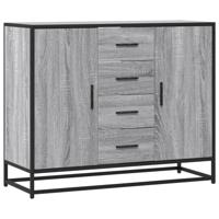 Dressoir 92x35x76 cm bewerkt hout grijs sonoma eikenkleurig - thumbnail