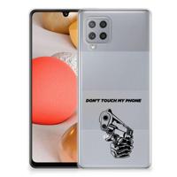 Samsung Galaxy A42 Silicone-hoesje Gun Don't Touch My Phone - thumbnail