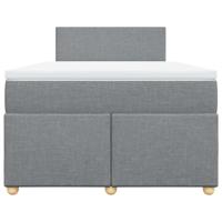 Boxspring met matras stof lichtgrijs 120x190 cm - thumbnail