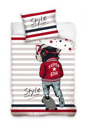BedLex Dekbedovertrek Skating dog - 140 x 200 cm - Katoen - 70 x 90 cm BedLex Dekbedovertrek Skating dog - 140 x 200 cm - Katoen - 70 x 90 cm