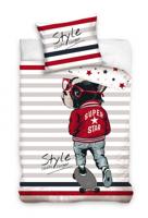 BedLex Dekbedovertrek Skating dog - 140 x 200 cm - Katoen - 70 x 90 cm - thumbnail