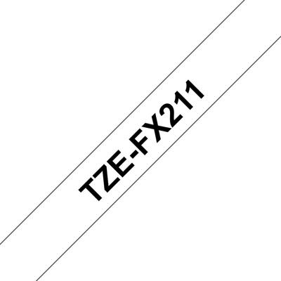 Brother TZe-FX211 Labeltape flexibel Tapekleur: Wit Tekstkleur: Zwart 6 mm 8 m Brother TZe-FX211 Labeltape flexibel Tapekleur: Wit Tekstkleur: Zwart 6 mm 8 m