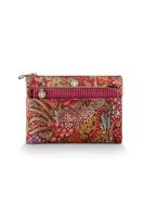 Pip Studio Pip Studio Caryn Cosmetic Bag Combi Querida Velvet Red 26x7.5x18cm/22x1x13cm - thumbnail