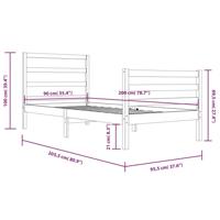Bedframe massief grenenhout wit 120x190 cm - thumbnail