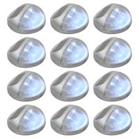 VidaXL Led-wandlampen solar rond zilver 12 st - thumbnail