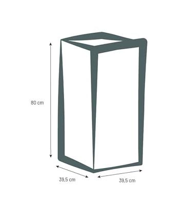 Vierkante bloembak, 40 cm hoog - EDA - Volcania - 31 L - Binnen/buiten - 39,5 x 39,5 x H 80 cm - Antracietgrijs