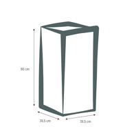 Vierkante bloembak, 40 cm hoog - EDA - Volcania - 31 L - Binnen/buiten - 39,5 x 39,5 x H 80 cm - Antracietgrijs - thumbnail