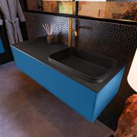 Badkamermeubelset Mondiaz Erin 120 cm met 1 Lade met RIDGE Wastafel Rechts Urban met 1 kraangat Greeploos Mat Jeans - thumbnail