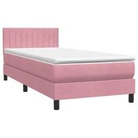 Boxspring met matras fluweel roze 90x210 cm - thumbnail