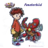 Raamsticker Digimon Groot - thumbnail