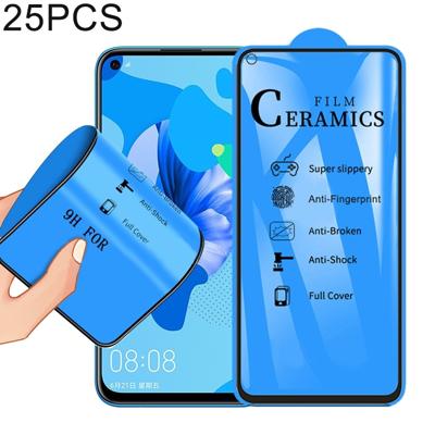 25 stuks 2.5 D volledige lijm volledige cover keramiek film voor Huawei Nova 5i/P20 Lite (2019)