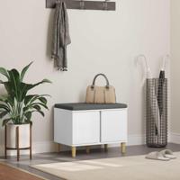 Halbank met kussen met opslag met de deur Wit 60 x 38 x 46 cm - thumbnail