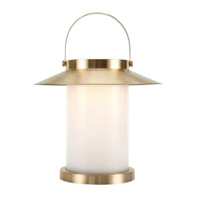 Messing tafellampje met ingebouwd zonnepaneel en LED lichtbron Nordlux &apos;Temple To-Go 35&apos;