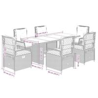7-delige Tuinset met kussens poly rattan beige - thumbnail