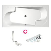 Xenz Parel Duobad - 190x90x48 - afvoer Midden - acryl - wit 6989-01 - thumbnail