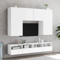 Tv-wandmeubel 80x30x30 cm bewerkt hout wit - thumbnail