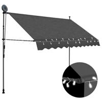 VidaXL Luifel handmatig uitschuifbaar met led 250 cm antracietkleurig - thumbnail