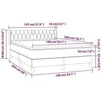 Boxspring met matras stof lichtgrijs 140x200 cm - thumbnail