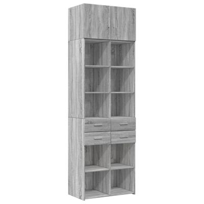 Opbergkast 70x42,5x225 cm bewerkt hout grijs sonoma eikenkleur - thumbnail